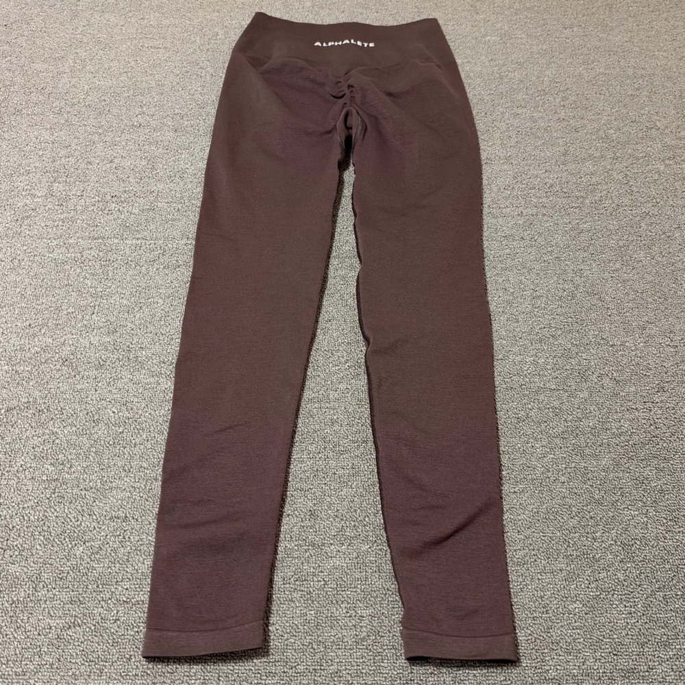 Alphalete Amplify Seamless Leggings Brown High Waist Scrunch Butt Small Gorpcore